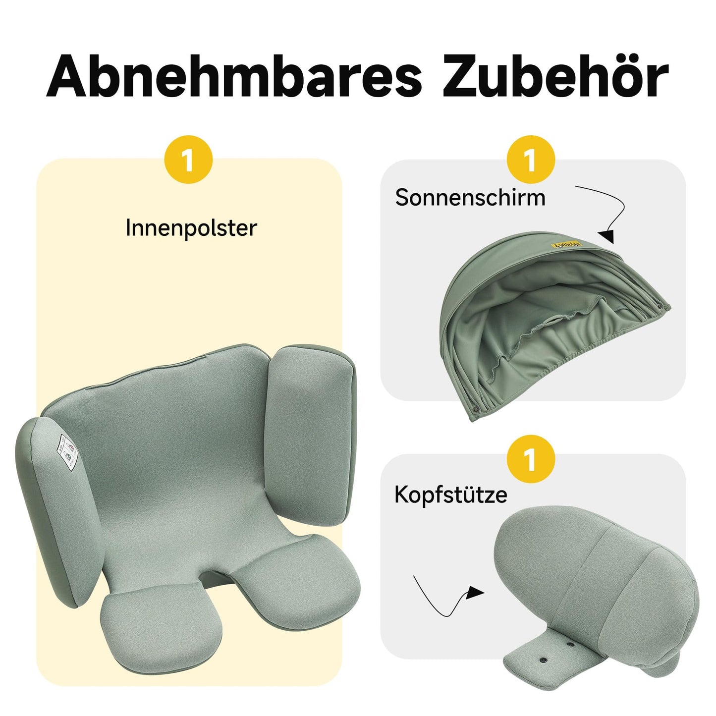 Jovikids 360° Drehbar Kindersitz mit ISOFIX, i-Size 40-150cm(ab Geburt -12 Jahre) Baby Autositz Reboarder mit Liegefunktion & Abnehmbar Vordach, ECE R129 (Rosa) - Meloni2