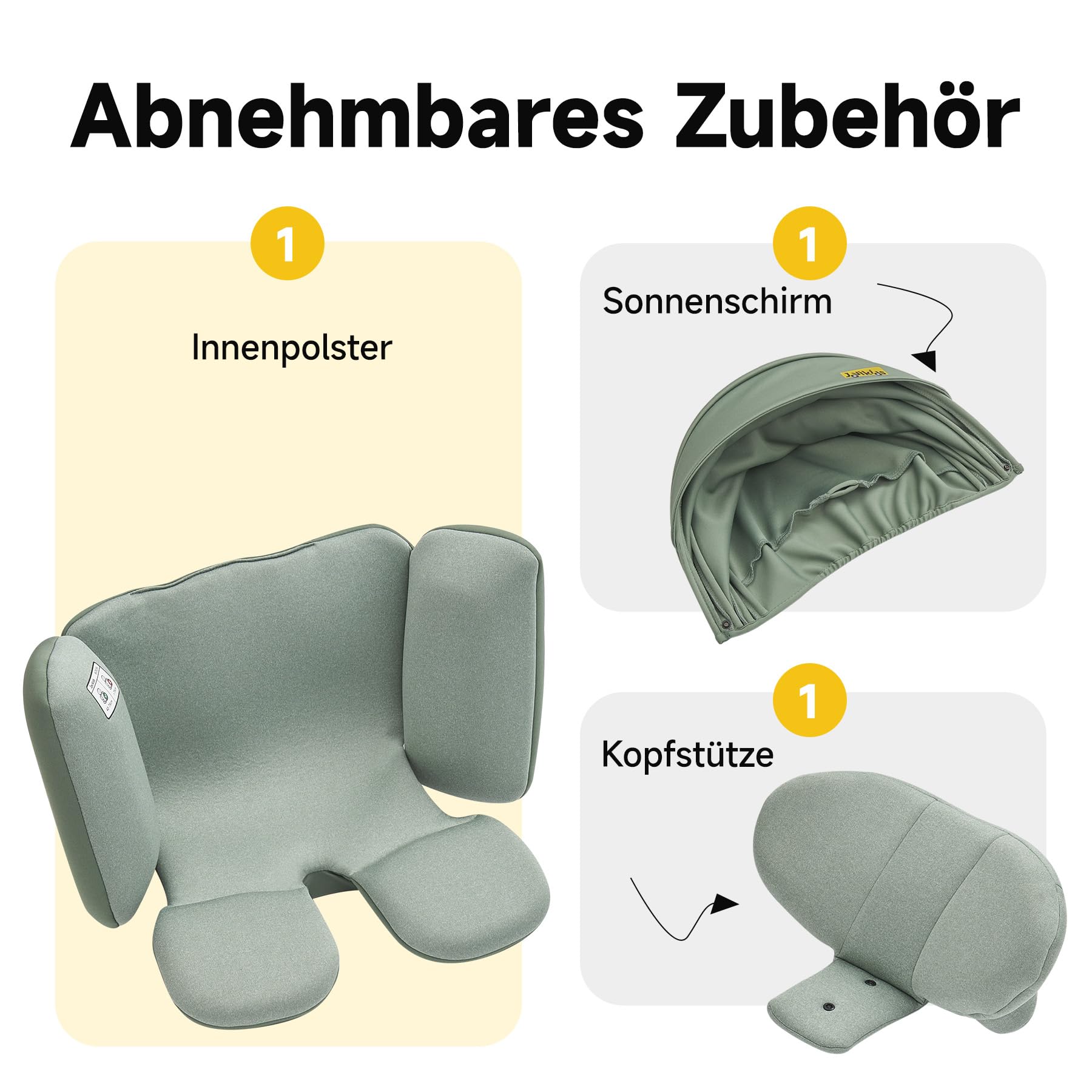 Jovikids 360° Drehbar Kindersitz mit ISOFIX, i-Size 40-150cm(ab Geburt -12 Jahre) Baby Autositz Reboarder mit Liegefunktion & Abnehmbar Vordach, ECE R129 (Rosa) - Meloni2