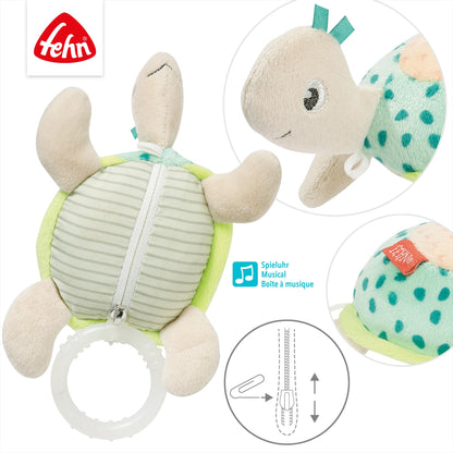 Fehn Mini-Spieluhr Fee – Kuscheltier & Einschlafhilfe: Aufzieh-Spieluhr mit sanfter Melodie „Schwanensee“ beruhigt in jeder Situation – für Babys und Kleinkinder ab 0+ Monaten
