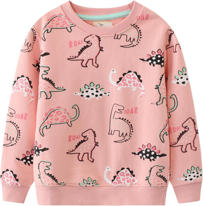 Mädchen Sweatshirt für Kinder Süß Cartoon Pullover Baumwolle Top Langarm T-Shirt Größe 1-12 Jahre