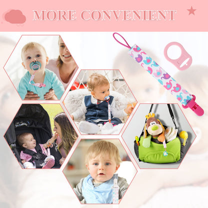 Schnullerkette Junge, 5er Baby Schnullerband Stoff mit 5er Silikonring, Schnullerketten mit Clips, Personalisiert Nuckelketten für Schnur Lätzchen Dreieckstuch Schnuller (Braun)