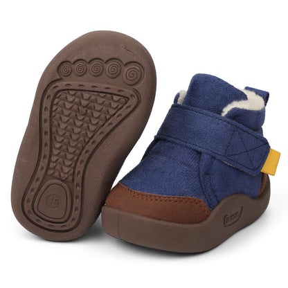 MASOCIO Winter Shoes Baby Boots Boys Girls Baby Shoes Winter Plush Flat Rubber Non-Slip Size 18-23 EU