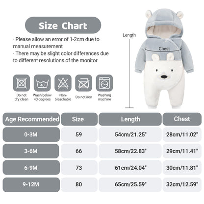Baby Overalls Winter Schneeanzug Baby Flanell Wärmer Winter Overalls Overall für Jungen Mädchen