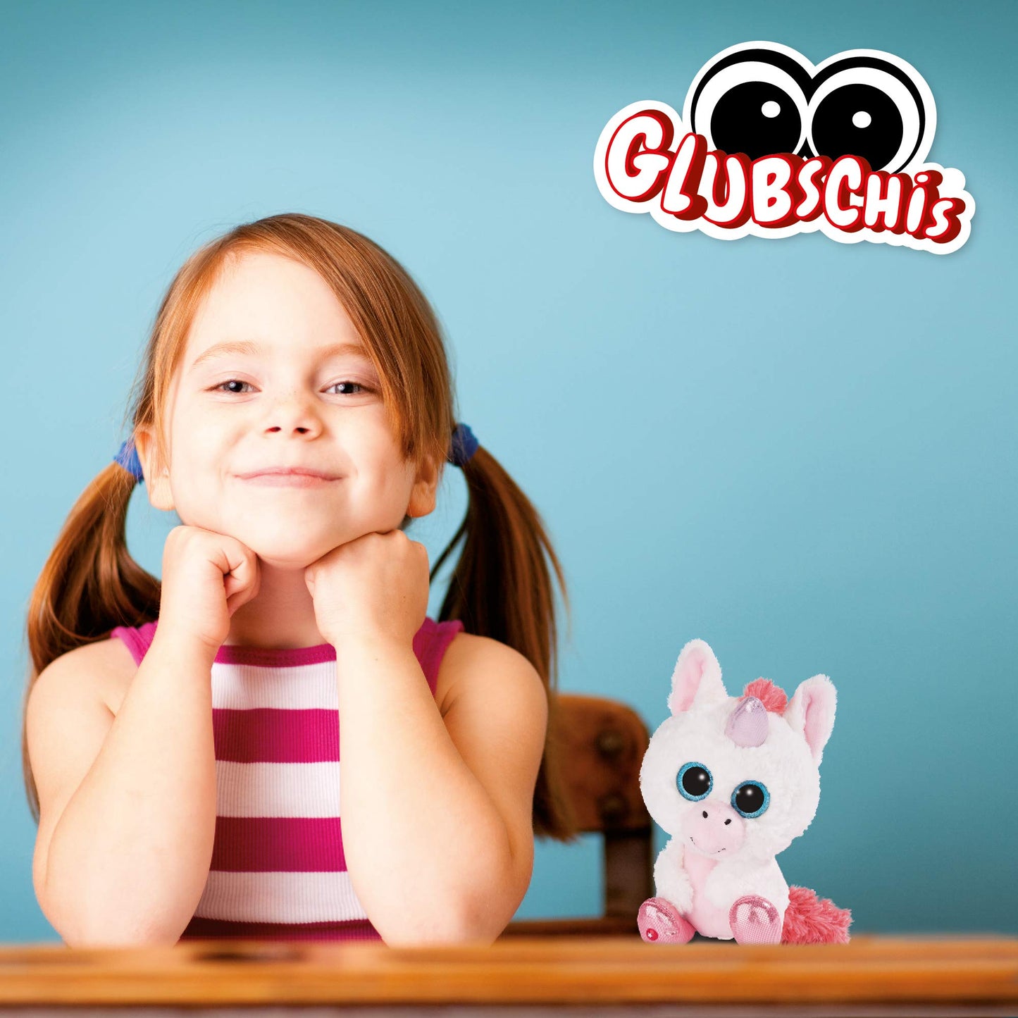 NICI Glubschis: Das Original – Waschbär Clooney 25 cm – Kuscheltier Augen – Flauschiges Plüschtier mit großen Glitzeraugen – Schmusetier für Kuscheltierliebhaber – 45569
