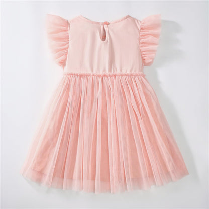 Kleinkind Mädchen Kurze Ärmel Ostern Kleid Baumwolle lässig Jersey Shirt Playwear Applique Kleid
