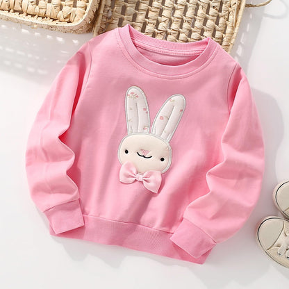 Sweatshirt Mädchen Pullover Kinder Mädchen Baumwolle Langarm Shirt Einhorn Bunny Warm Tops 2-8 Jahre Größe 92 98 104 110 116 122 128