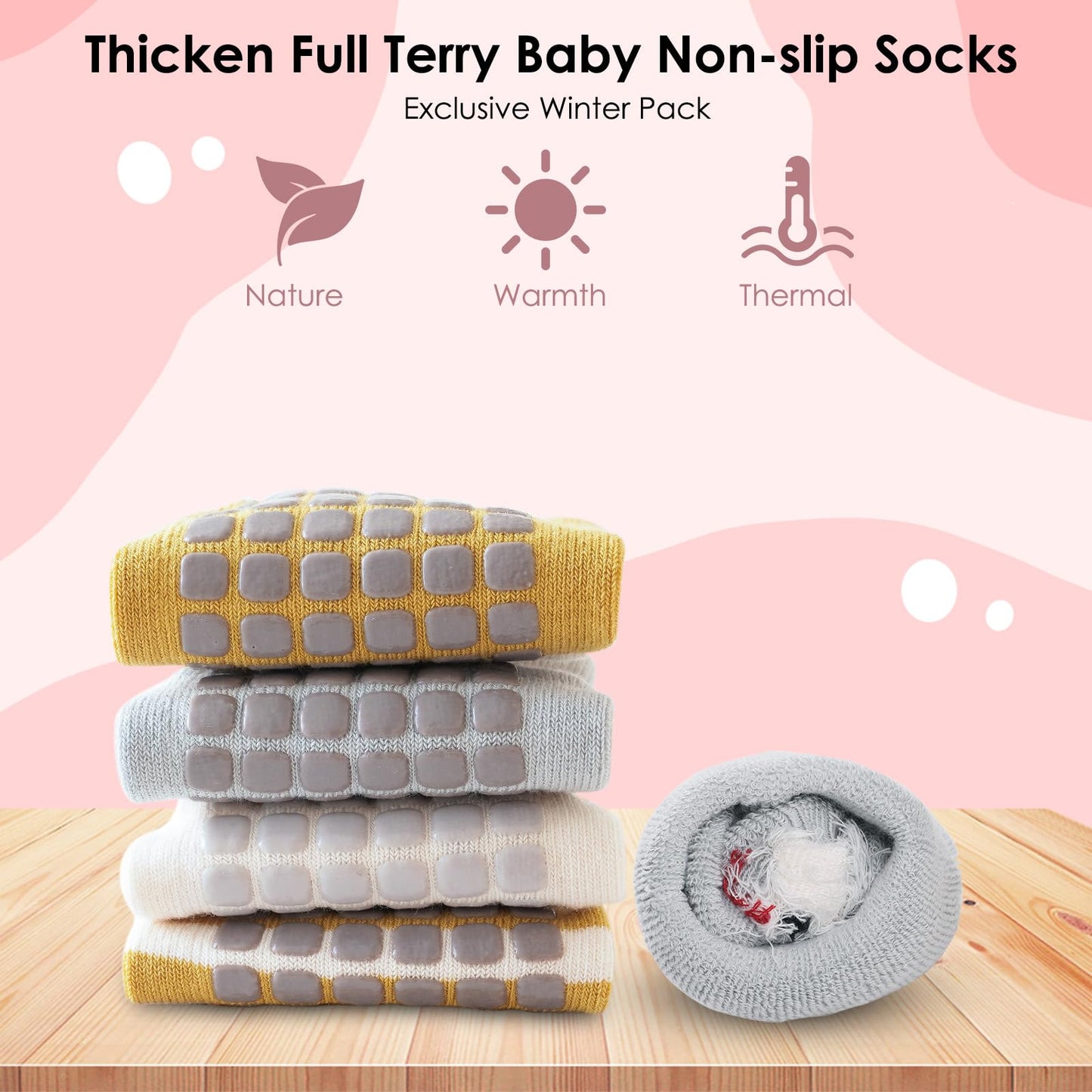 Simpeak Baby Socks, ABS Socks, Non-Slip Baby Socks, Non-Slip Baby Socks, Boys and Girls, Stopper Socks, Baby 0-36 Months