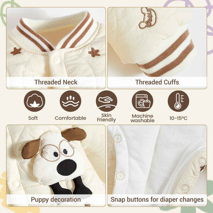 JiAmy Baby Snowsuit, Soft Romper, Newborn Winter Romper, Autumn Winter Warm Jumpsuit, Winter Suit for Toddlers, Girls, Boys, 6-18 Months