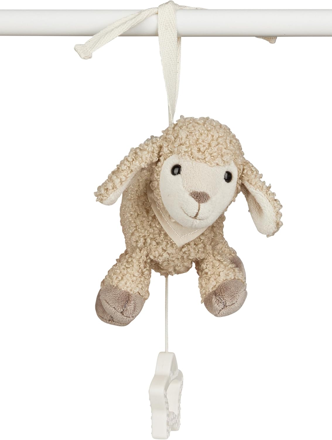 Sterntaler Musical Box S Sheep Flake - Baby Music Box Made of Soft Fabric - Cuddly Toy for Tying Up Thanks to Removable Music Box, Washable Sleep Aid Has A Calming Effect at Home and Travel, Sand