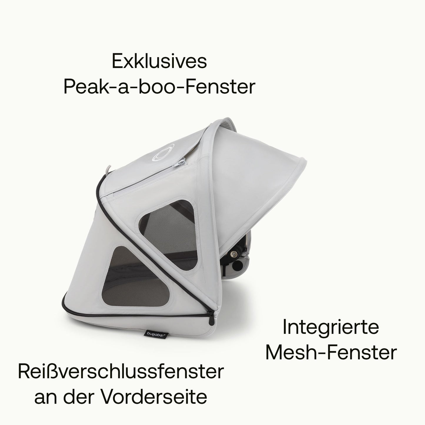 Bugaboo Dragonfly Sonnendach mit Lüftungsfenstern, ausziehbar für zusätzlichen und optimalen Sonnenschutz, wasserabweisend, Deep Indigo