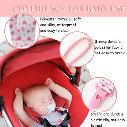 Schnullerkette Junge, 5er Baby Schnullerband Stoff mit 5er Silikonring, Schnullerketten mit Clips, Personalisiert Nuckelketten für Schnur Lätzchen Dreieckstuch Schnuller (Braun)