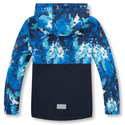 LAUSONS Children's Lined Jacket, Boys' Transition Jackets for Boys, Softshell Jackets with Camouflage Pattern