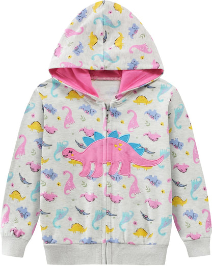 CM-Kid Zip Up Hoodie Mädchen Kapuzenpullover Reißverschluss Sweatshirts Hoody Baumwolle Kinder Erdbeere Langarm Kapuzenjacke Warm 1-7 Jahre 92-122