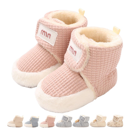 Baby Winter Shoes Warm Baby Shoes Winter Non-Slip Adjustable Newborn Snow Shoes First Walking Shoes Lined Thermal Fleece Crawling Shoes Slippers Winter Boots 0-18 Months