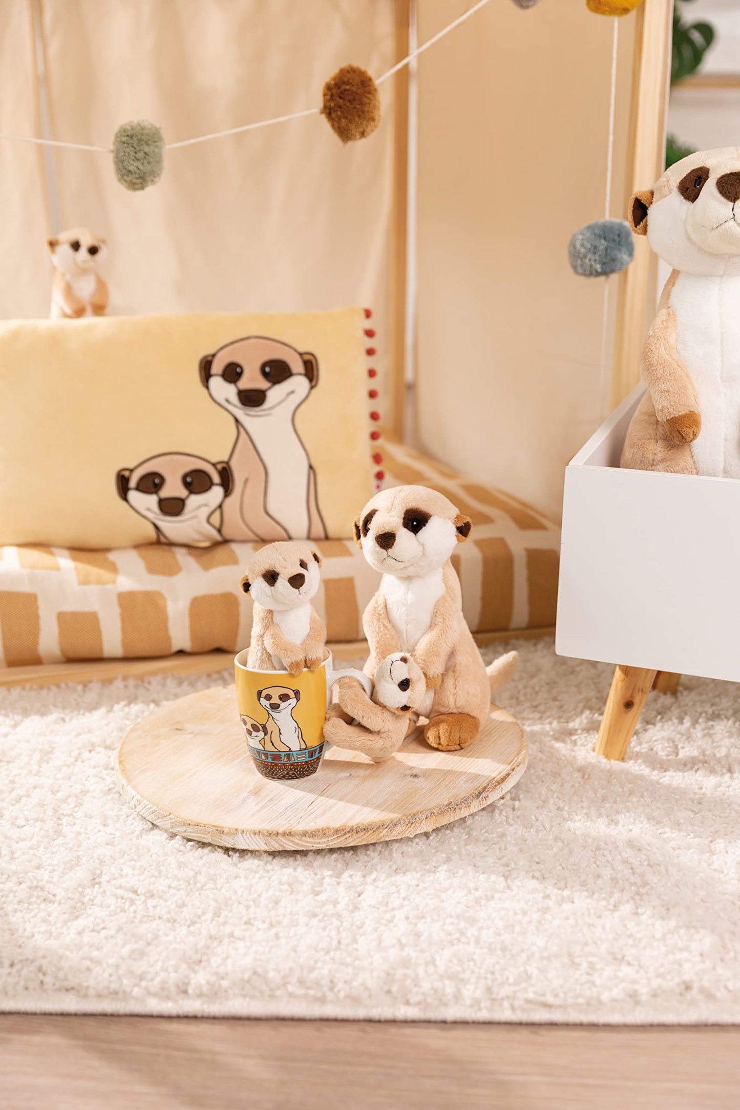 NICI Kuscheltier Erdmännchen 15 cm – Erdmännchen Plüschtier für Mädchen, Jungen & Babys – Flauschiges Stofftier Erdmännchen zum Kuscheln, Spielen und Schlafen – Gemütliches Schmusetier – 46343