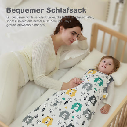 Baby Winter Sleeping Bag, Toddler Sleeping Bag, 2.5 Tog Sleeping Bag, 100% Cotton, Various Sizes from Newborn to 18 Months, All-Year-Round Sleeping Bag