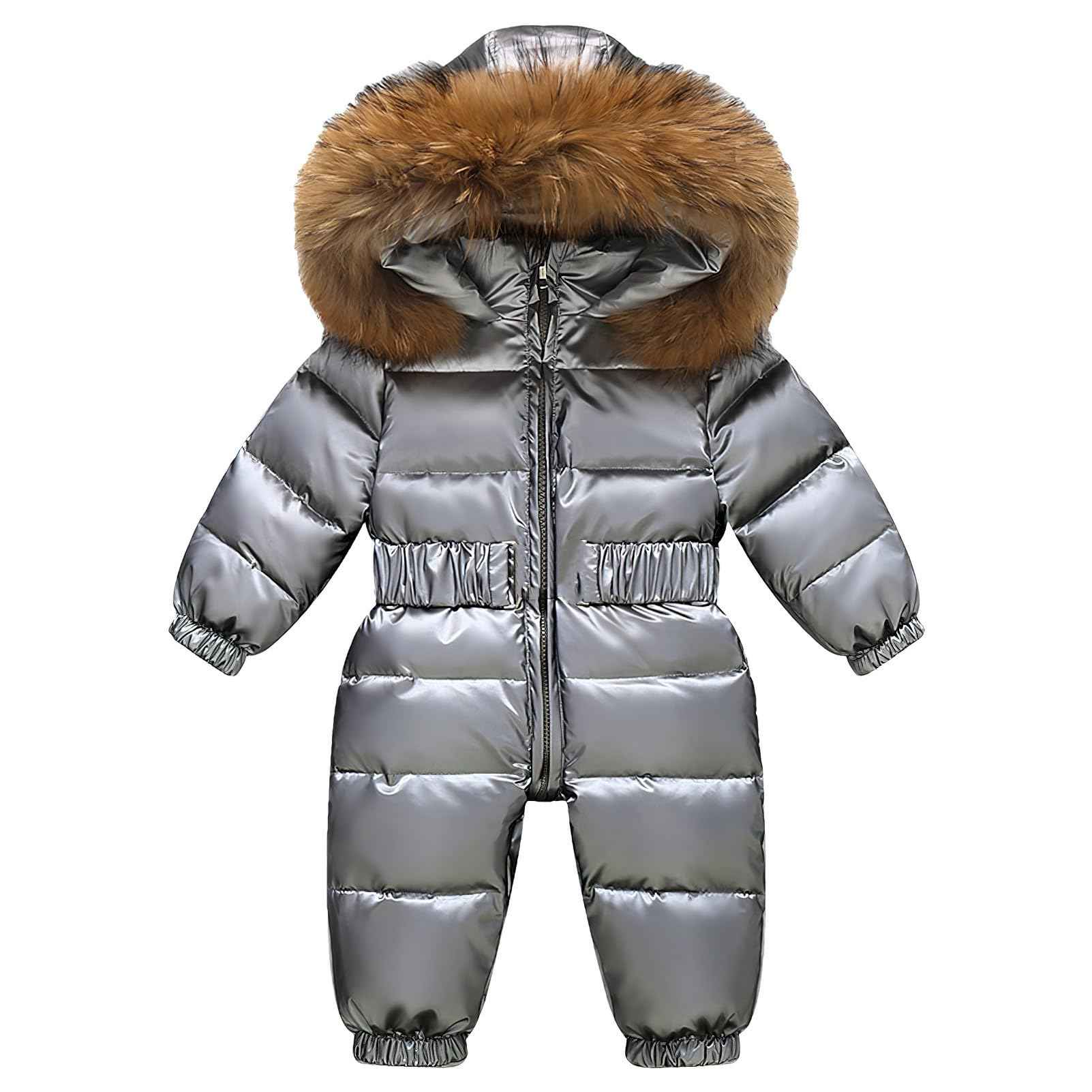 amropi Baby Girls' Snowsuit with Hood Romper Puffer Down Winter Warm Jumpsuit for 0-5 Years