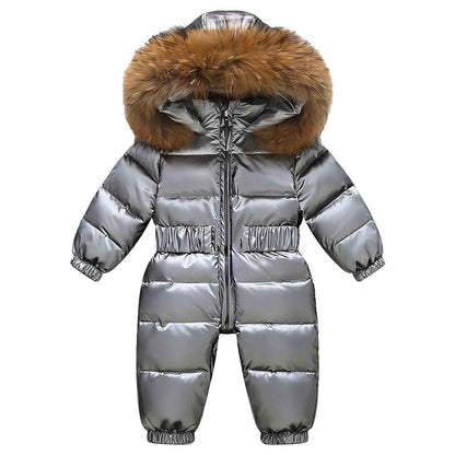 amropi Baby Girls' Snowsuit with Hood Romper Puffer Down Winter Warm Jumpsuit for 0-5 Years