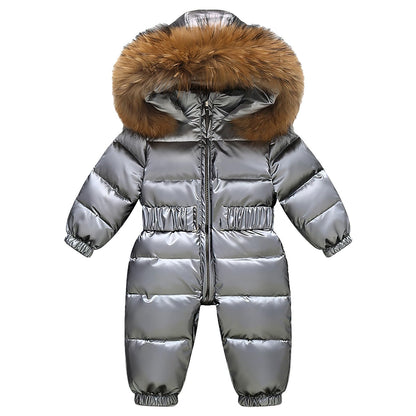amropi Baby Girls' Snowsuit with Hood Romper Puffer Down Winter Warm Jumpsuit for 0-5 Years