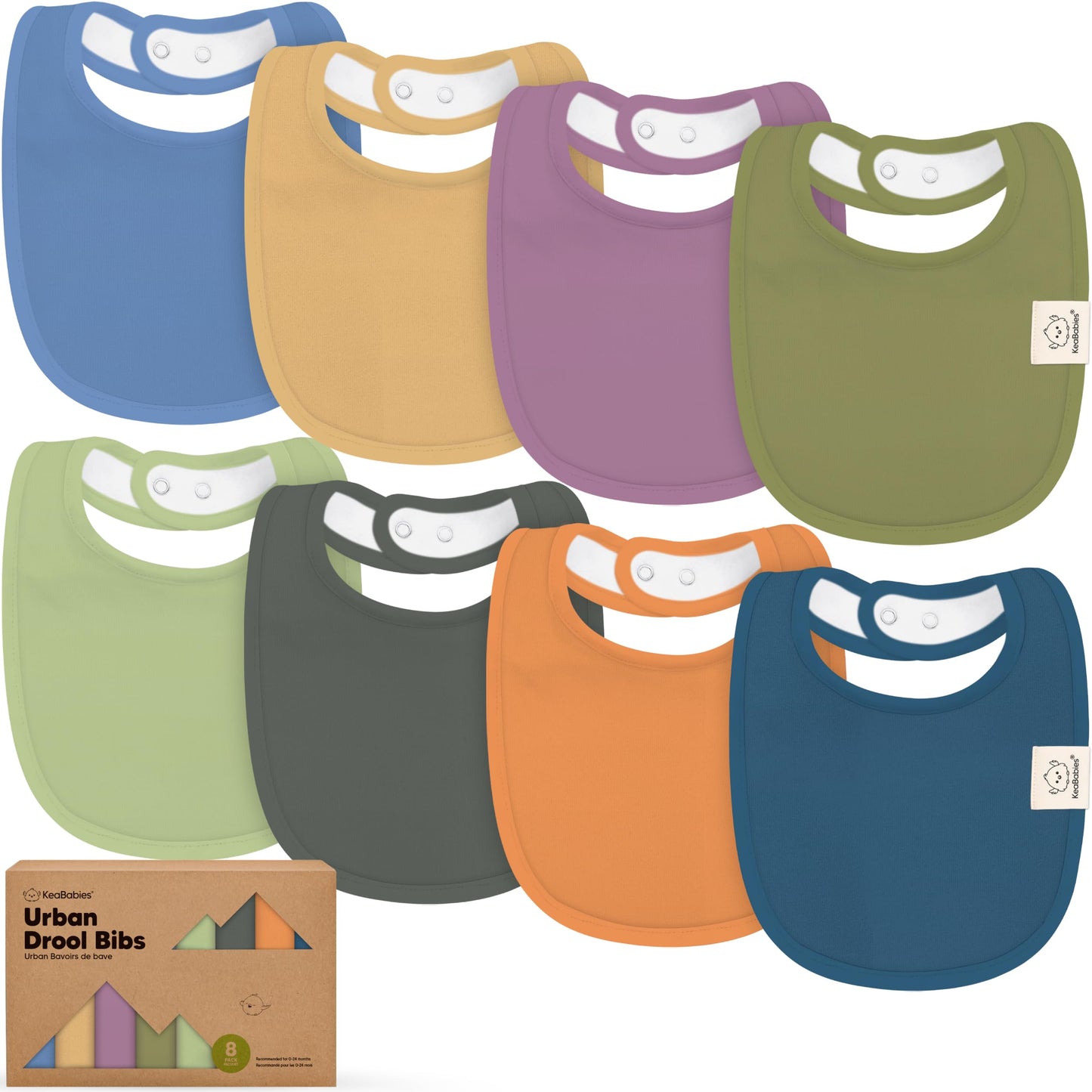 Baby Bibs for Boys &amp; Girls - 8-Pack Organic Cotton Teething Bibs - Baby Bibs for Girls &amp; Boys - Large Bibs for Infants, Toddlers (Wilderness) 
