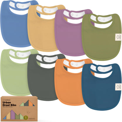 Baby Bibs for Boys &amp; Girls - 8-Pack Organic Cotton Teething Bibs - Baby Bibs for Girls &amp; Boys - Large Bibs for Infants, Toddlers (Wilderness) 