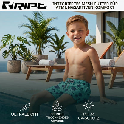 Schnelltrocknende Badeshorts für Jungen – UV50 Sonnenschutz für Aktiven Sommer Spaß