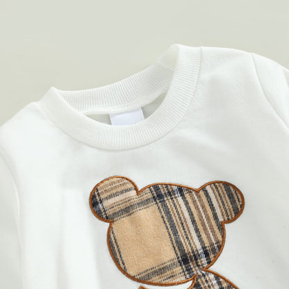 Baby Boys Girls Clothes Little Bear Sweatshirt + Trousers Two Piece Set Newborn Outfit 