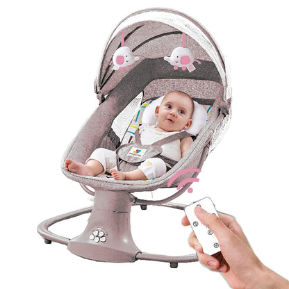 Sianldcone Baby Cradle, Bassinet Baby Toddler Cradle, Baby Bedside Table, Foldable Convertible Co-Sleeping Baby Bed with Music, 5-Swaying Gears (HR00 Pink) 