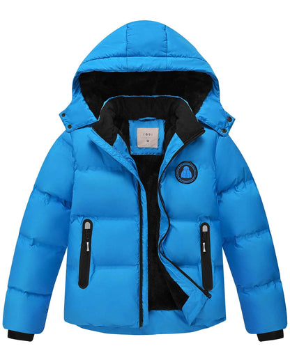 Winter Jacket Boys Girls Kids Jacket Warm Lined Puffer Jackets Children's Jackets Winter with Removable Hood Hiking Jacket