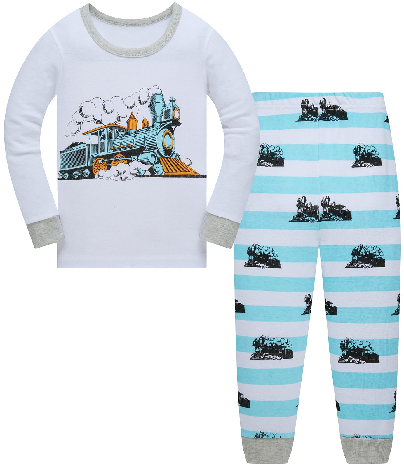 Jungen Pyjamas Dinosaurier Kinder Nachtwäsche Langarm Baumwolle Winter Weihnachten Pyjama Set Größe 92-152, 1-12 Jahre