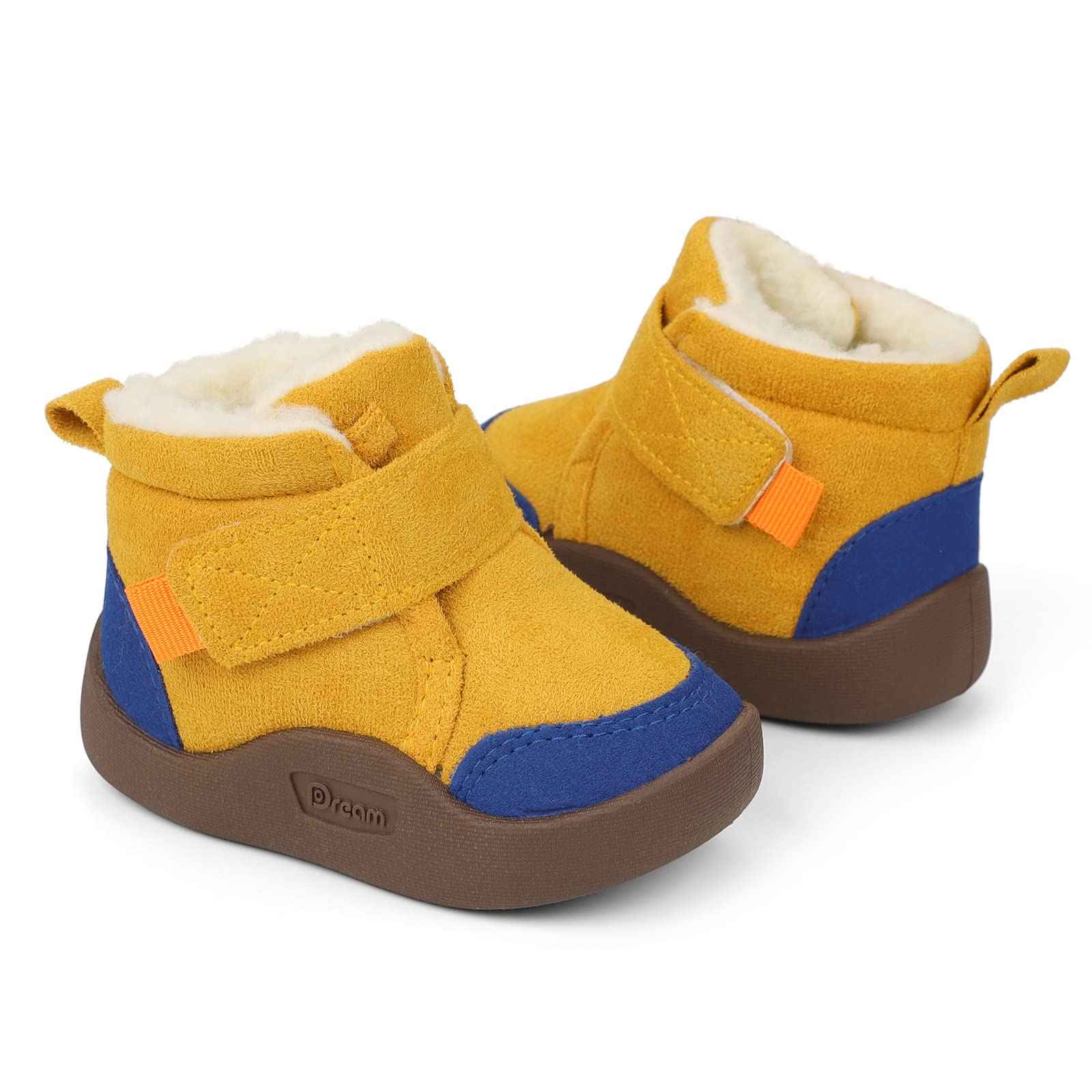 MASOCIO Winter Shoes Baby Boots Boys Girls Baby Shoes Winter Plush Flat Rubber Non-Slip Size 18-23 EU