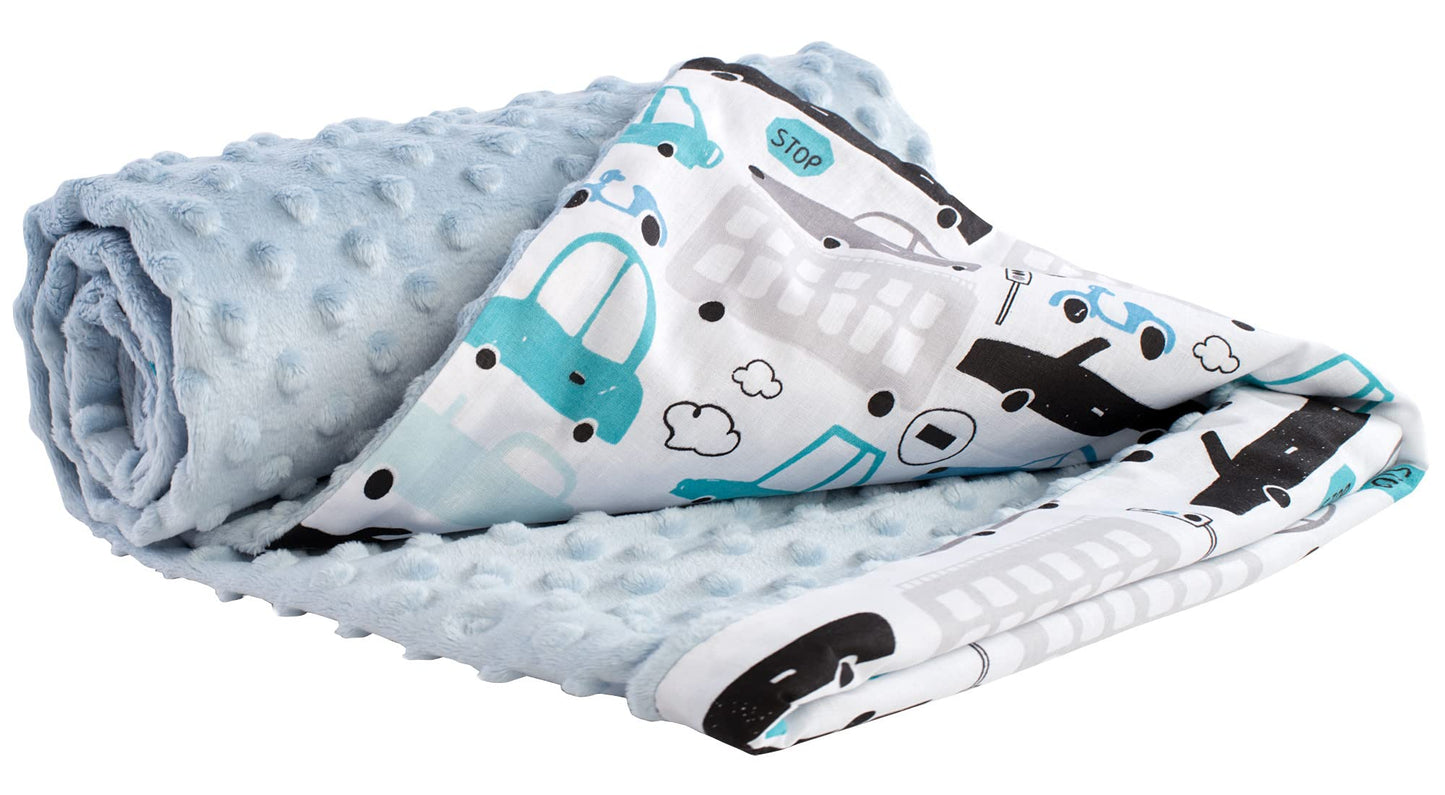 Medi Partners Babydecken Baby 100% Baumwolle Krabbeldecke Babydecke 75x100cm doppelseitig Kinderbett Minky Kuscheldecke Kinderwagen (REH mit grauem Minky)