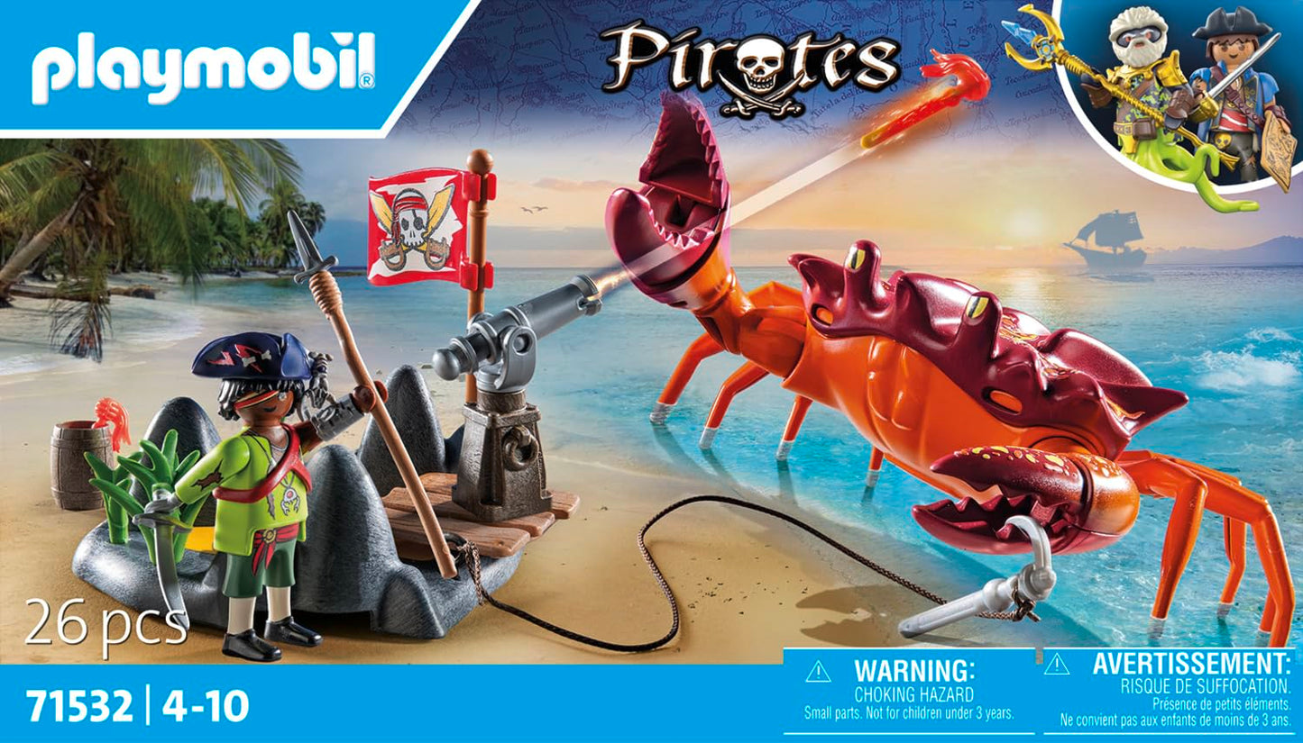 PLAYMOBIL | Pirates | Gefahr durch Riesenhai | Piratenspielzeug | Spielzeugfiguren | Spielzeug für Kinder ab 4 Jahren | 71793