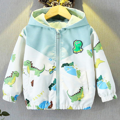 Amur Leopard Kinder Übergangsjacke Jungen Winddichte Mantel mit Kapuze Windjacke für Frühling Herbst