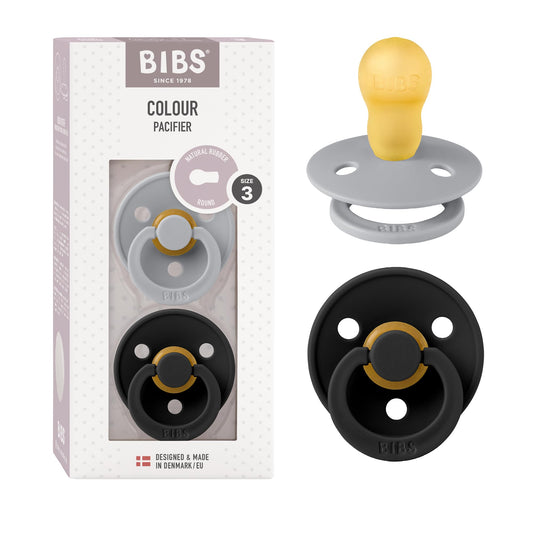 BIBS Colour Schnuller 2er-Pack, BPA-frei, Kirschform Nippel. Naturkautschuk/Latex, Hergestellt in Dänemark. Größe 2 | 6+ Monate | 2-Pack, Coral/Ruby