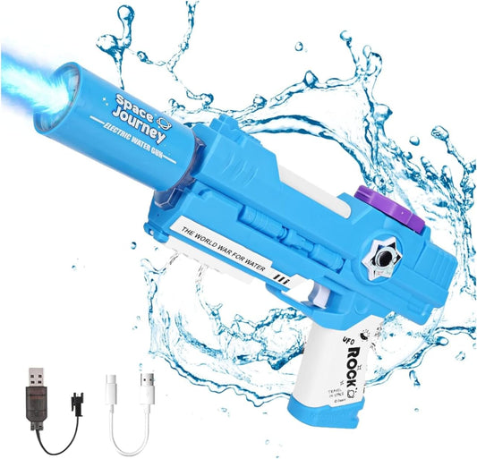 Wasserpistole Elektrisch für Kinder, Euakee Wasserspritzpistole mit Licht, Einfach zu Befüllen, Spritzpistole Wasser mit 9 Meter Große Reichweite, Ideal für Sommer Schwimmbad Strand Wasserschlacht