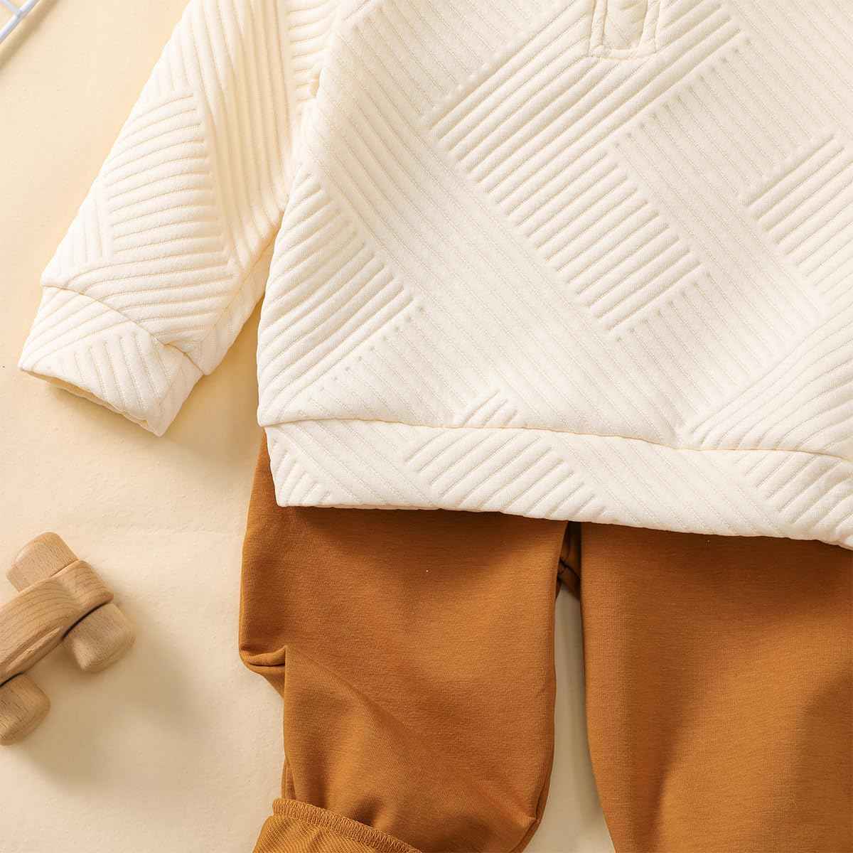 Toddler Baby Boys Clothing Outfits Long Sleeve Turn-Down Collar Plain / Checked Sweatshirt and Trousers 2 Pieces Autumn Winter Tracksuit Set