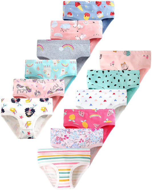 Domee Girls Underwear Cotton Panties 12-Pack for Children 92-140 