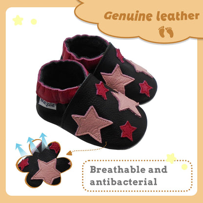 Mejale Leather Baby Shoes First Walking Shoes Crawling Shoes Toddler Children's Shoes Slippers