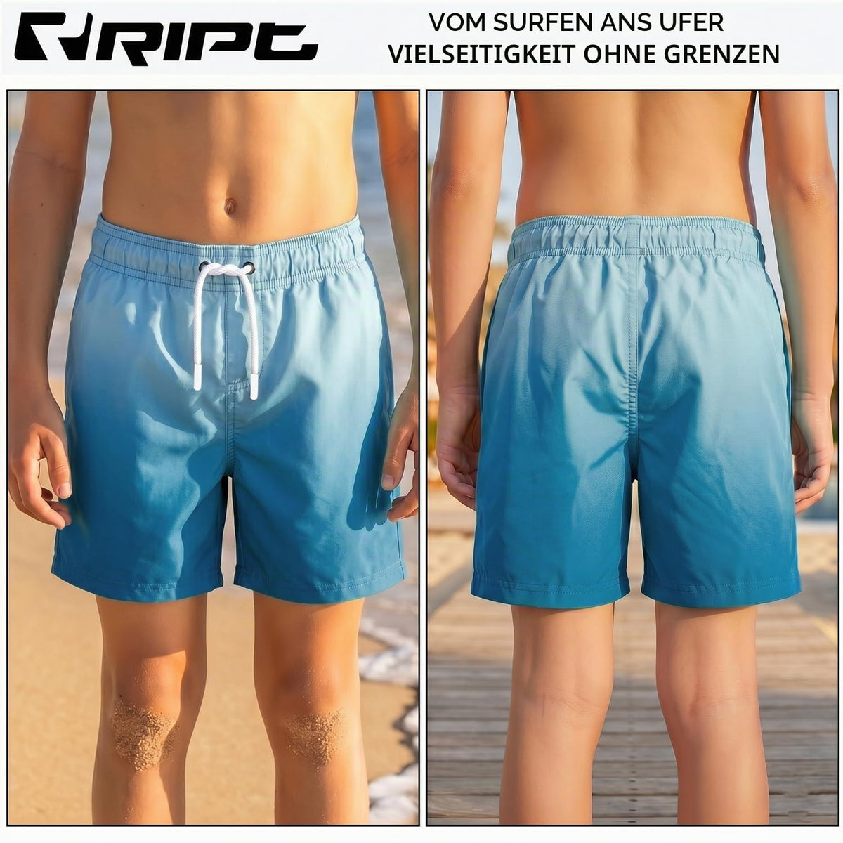 Schnelltrocknende Badeshorts für Jungen – UV50 Sonnenschutz für Aktiven Sommer Spaß