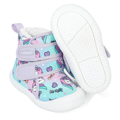 MASOCIO Winter Shoes Baby Boots Boys Girls Toddler Winter Boots Plush Flat Rubber Non-Slip Size 19-27 EU