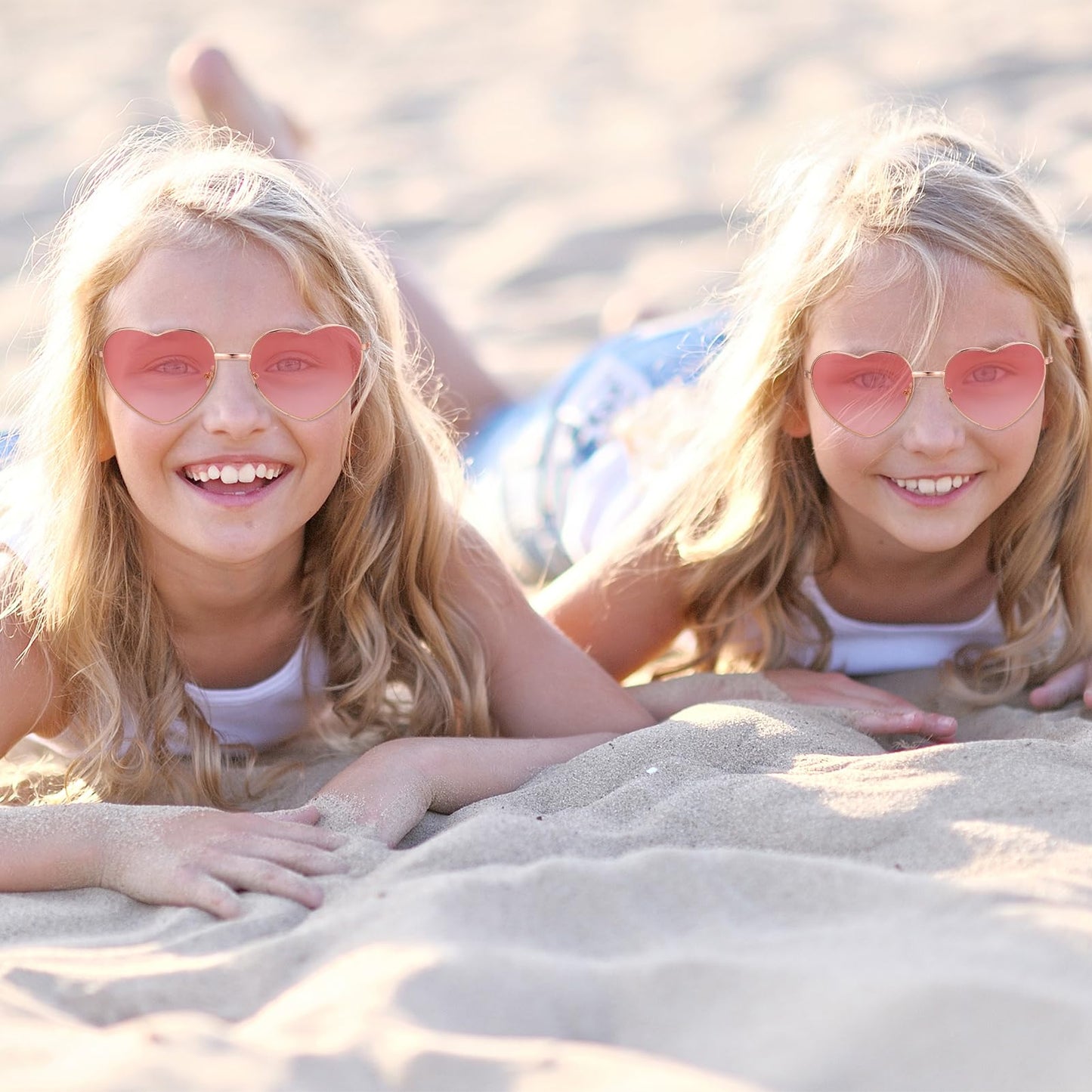 ALTcompluser 2 Pack Herz Sonnenbrille, Weinsamkeit Hippie Gläser, Retro Kostüm Brille für Kinder Herren Damen 60er 70er 80er 90er Party Hippie Chic, Kleid Accessoires