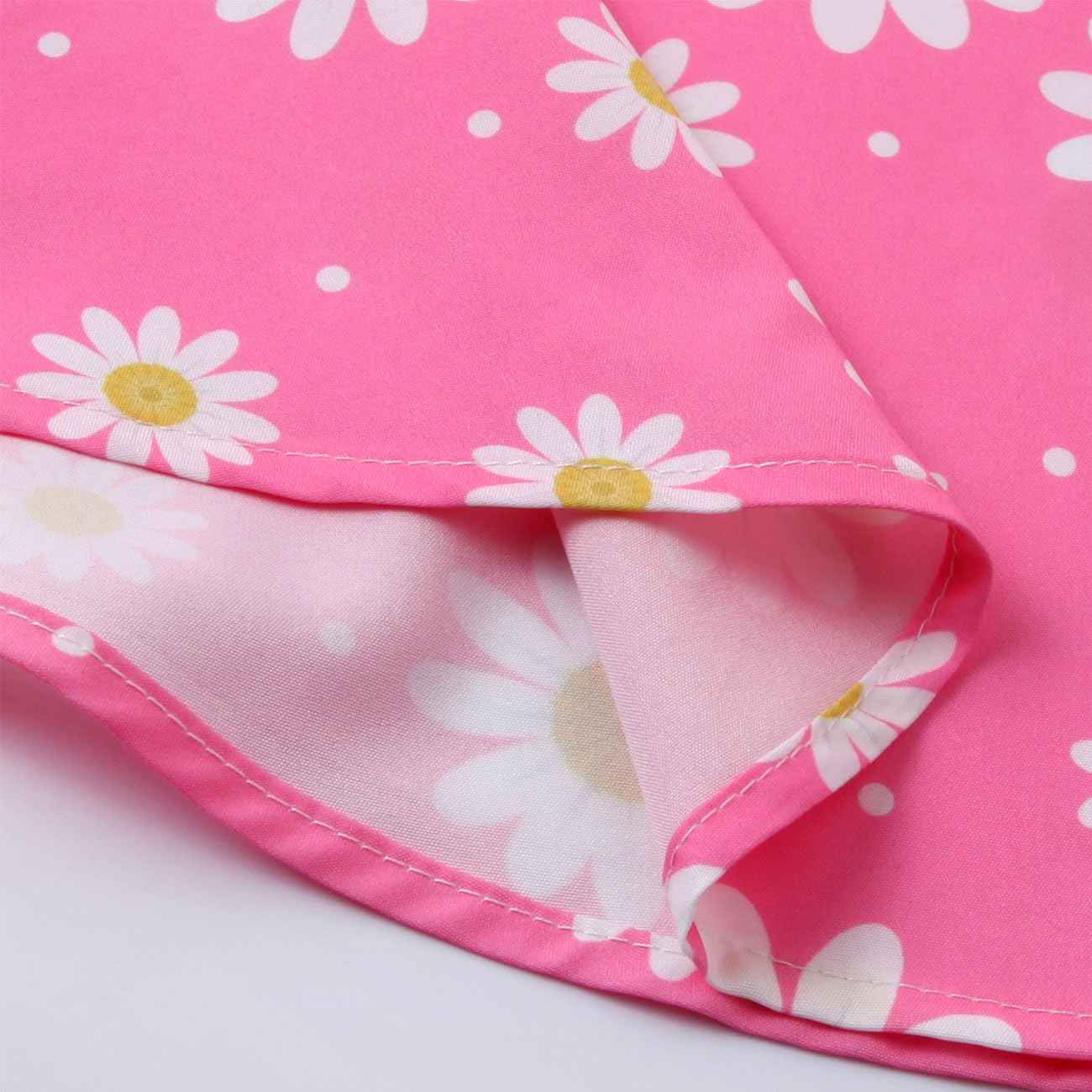 Baby Kleidung Mädchen Kleid - Gänseblümchen Ärmellos Kleider + Hut 2tlg, Blume Kleid Babykleidung Set Bekleidungssets Sommer Frühling Herbst für 0-3 Jahre (Grün/Rosa)