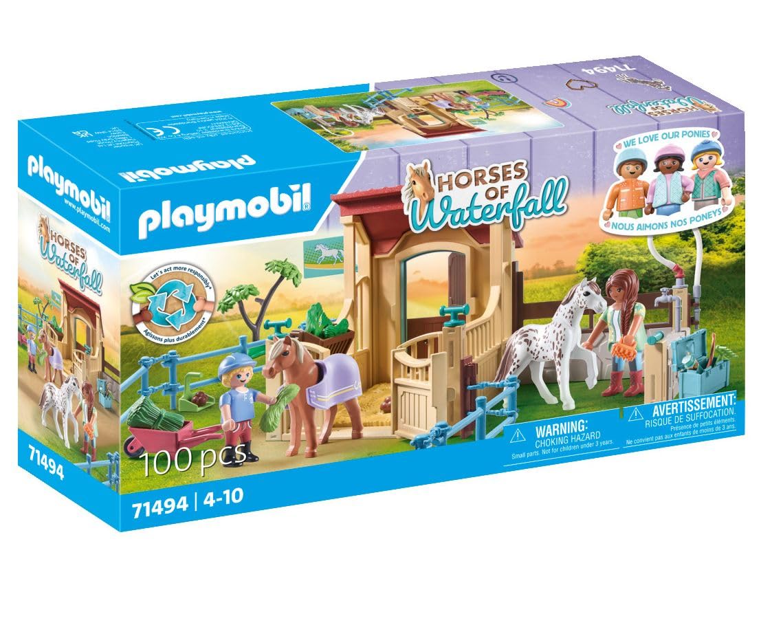 PLAYMOBIL Horses of Waterfall 71351 Waterfall Ranch, magisches Wasserfall-Paradies für Pferdefreunde, nachhaltiges Spielzeug für Kinder ab 5 Jahren