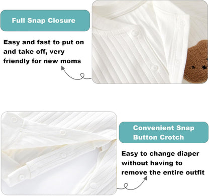 Baby Kleidung Neugeborene 100% Baumwolle Weiche Langarm Strampler Baby Bodys Neugeborene Kleidung für Jungen und Mädchen, Bequeme Baby Strampler Neugeborene Kleidung Jungen Mädchen