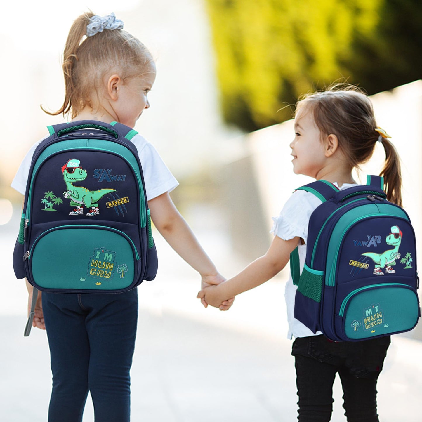 Kinderrucksack Jungen, Kleiner Dinosaurier Rucksack Kinder mit Brustgurt, Wasserdicht Vorschule Kleinkind Schulrucksack Kindergarten Schultasche (Dinosaurier Grün)