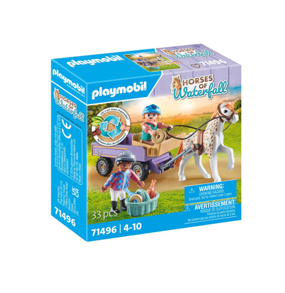PLAYMOBIL Horses of Waterfall 71496 Pony Carriage, Magical Trip with the Pony, Exciting Adventures at the Waterfall Ranch, Detailed Toy for Children from 4 Years