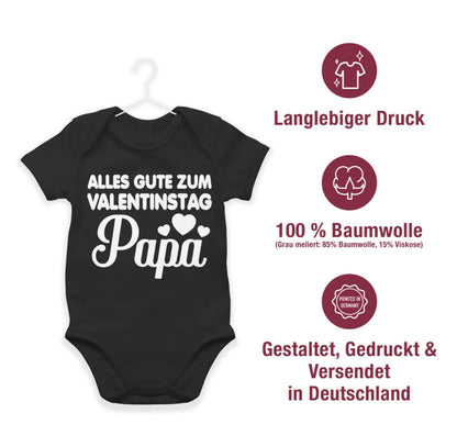 Baby Body Junge Mädchen - Partner - Alles gute zum Valentinstag Papa - weiß