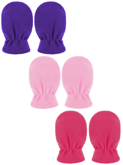 Boyiee 3 Pairs Newborn Baby and Toddler Winter Mittens Gloves Fleece