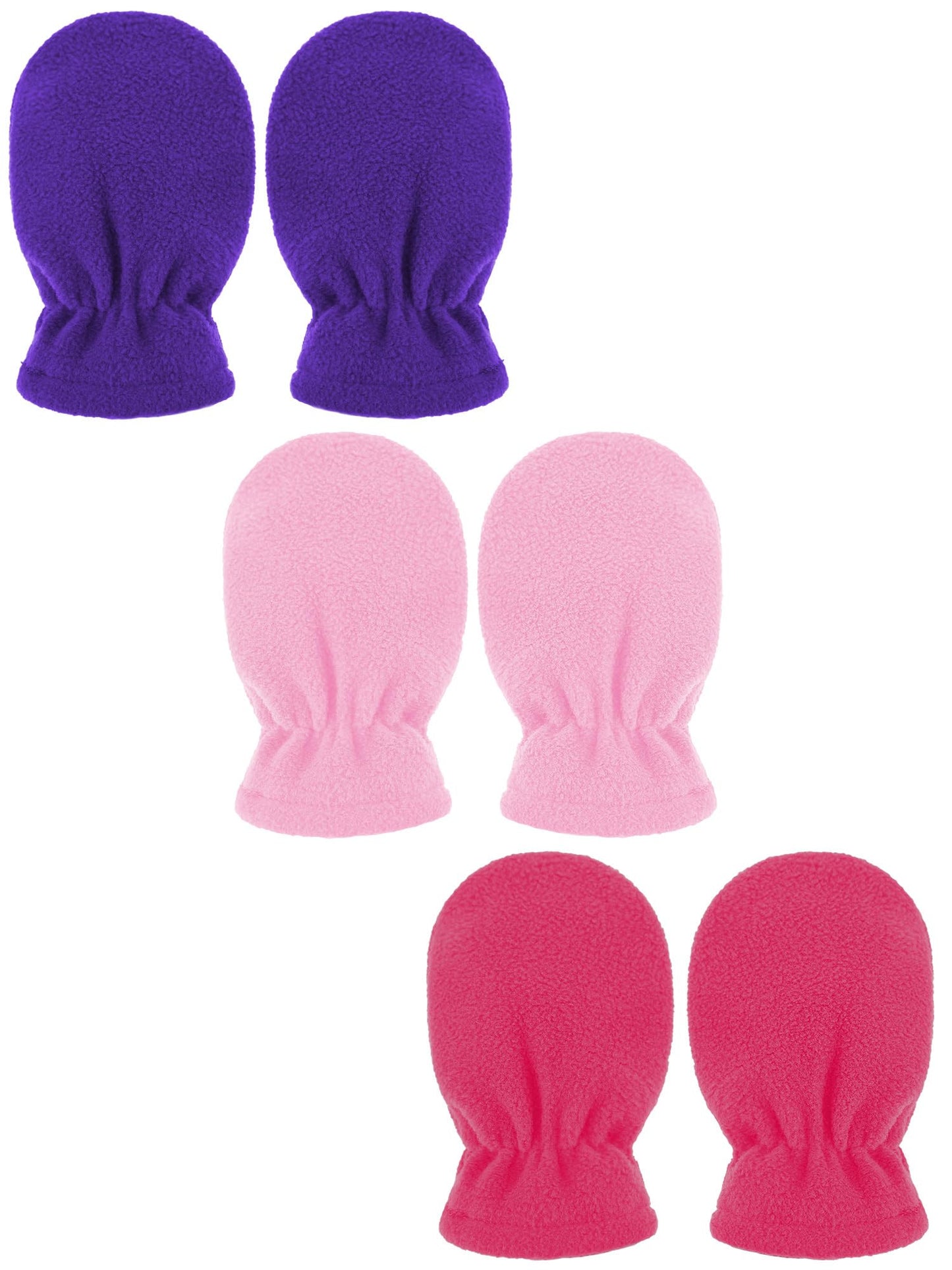 Boyiee 3 Pairs Newborn Baby and Toddler Winter Mittens Gloves Fleece